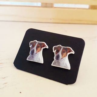 Lindos pendientes de perro jack russell terrier