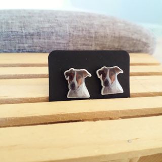 Lindos pendientes de perro jack russell terrier