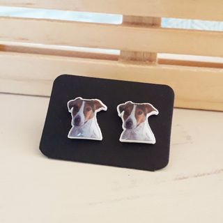 Lindos pendientes de perro jack russell terrier