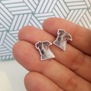 Lindos pendientes de perro jack russell terrier