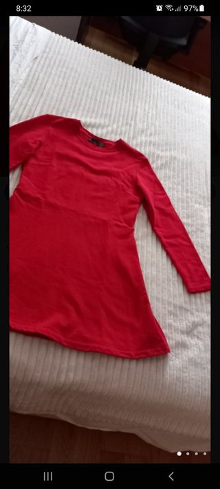 vestido rojo de punto Zara talla S