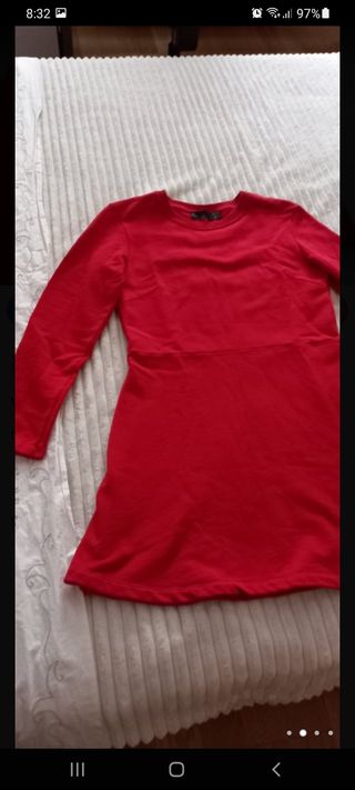 vestido rojo de punto Zara talla S