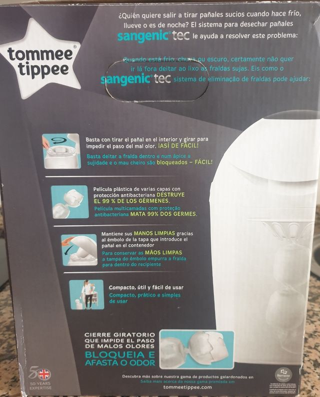 papelera para pañales sangenic tec