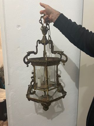 Lámpara techo farol antiguo bronce