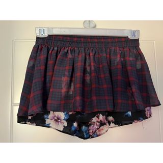 Falda pantalon Zara burdeos y azul