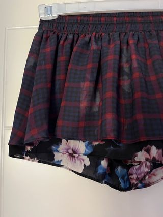 Falda pantalon Zara burdeos y azul