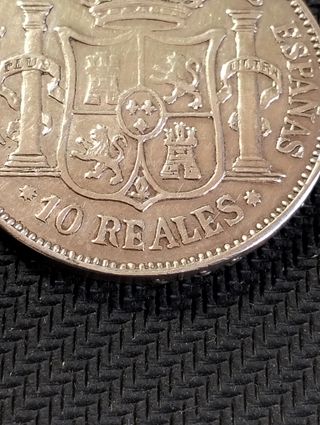 Isabel II 10 Reales Plata 1851 , estrella 7 puntas