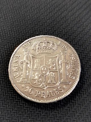 Isabel II 10 Reales Plata 1851 , estrella 7 puntas
