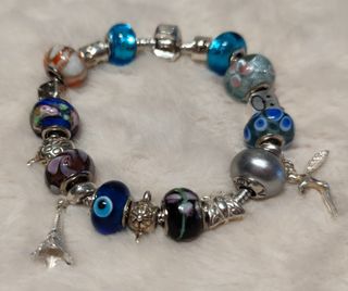 Pulsera plata de abalorios 1ª Ley.