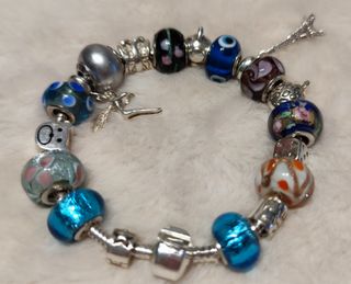 Pulsera plata de abalorios 1ª Ley.