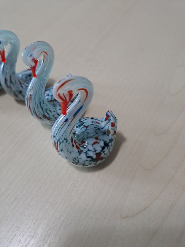 6 cigni in vetro.