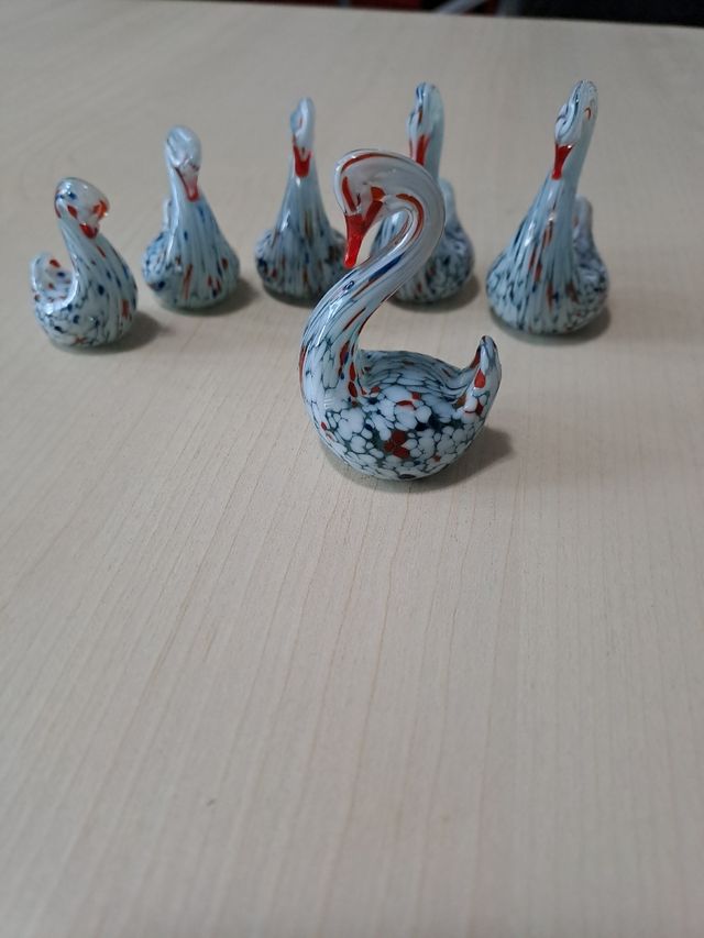6 cigni in vetro.