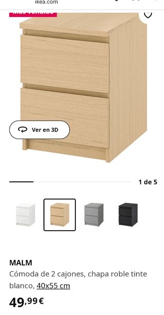 Cómoda dos Cajones Ikea
