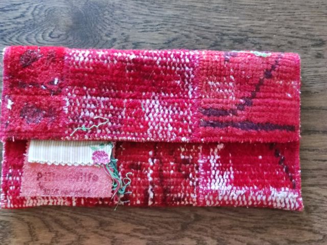 Bolso cartera vintage textil hecho a mano