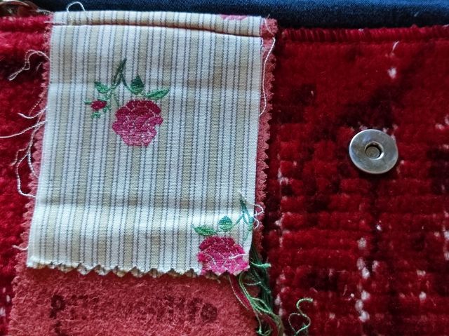 Bolso cartera vintage textil hecho a mano