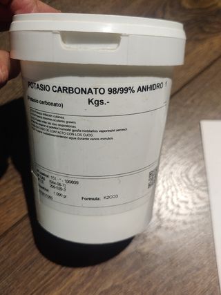 Carbonato Potasico. Mantener pH acuario estable