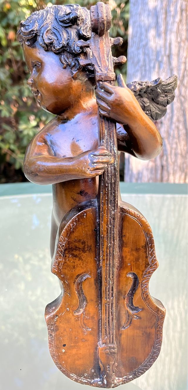 Antigua figura Angel de bronce