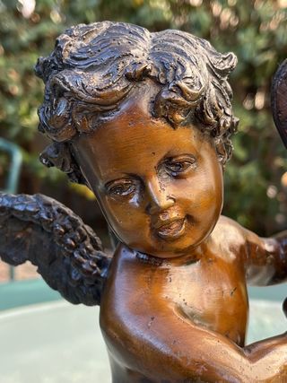 Antigua figura Angel de bronce