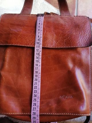 Bolso Cuero Marrón mochila Piel 