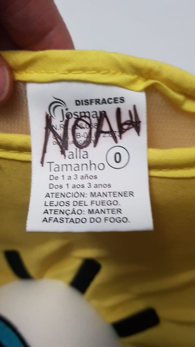 Disfraz Bob Esponja de 1 a 3 años