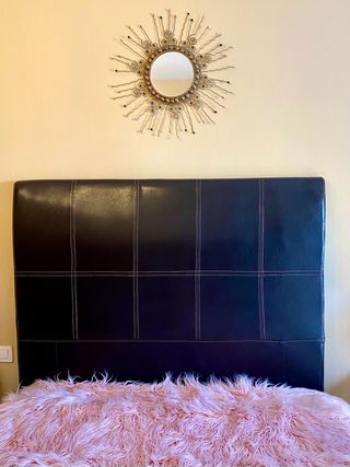 Cabezal cama 135cm de piel sintética chocolate