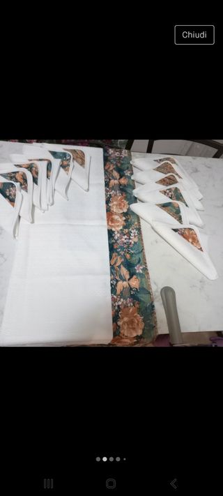 tovaglia da 12 posti con 12 tovaglioli