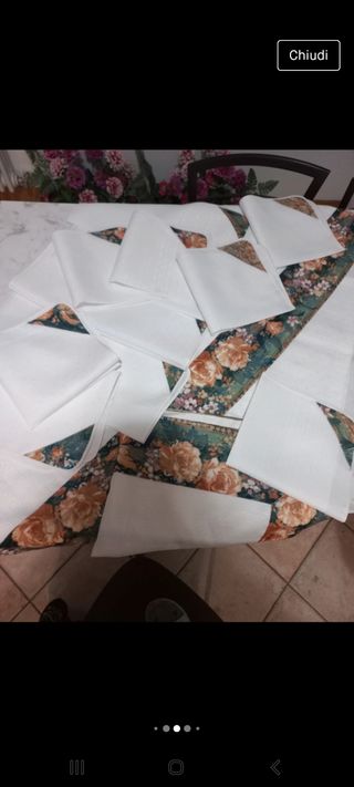 tovaglia da 12 posti con 12 tovaglioli