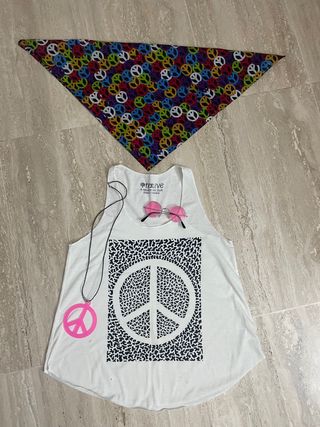 Disfraz de hippie para niña o mujer 