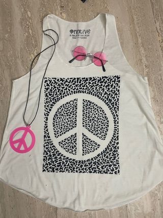 Disfraz de hippie para niña o mujer 