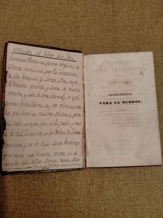 libro antiguo preparación para la muerte año 1854
