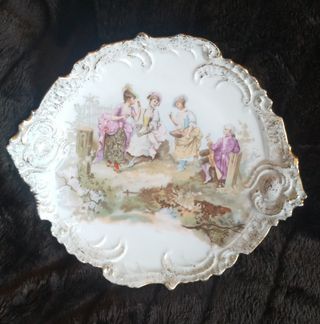 Fuente y platos porcelana muy antiguos