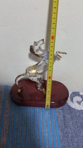 FIGURA ARTE BLANCO CABALLO CRISTAL (BAÑO ORO)