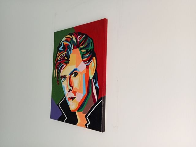 David Bowie - popart portrait in canvas
