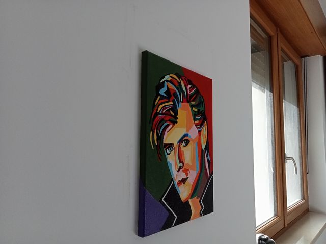 David Bowie - popart portrait in canvas