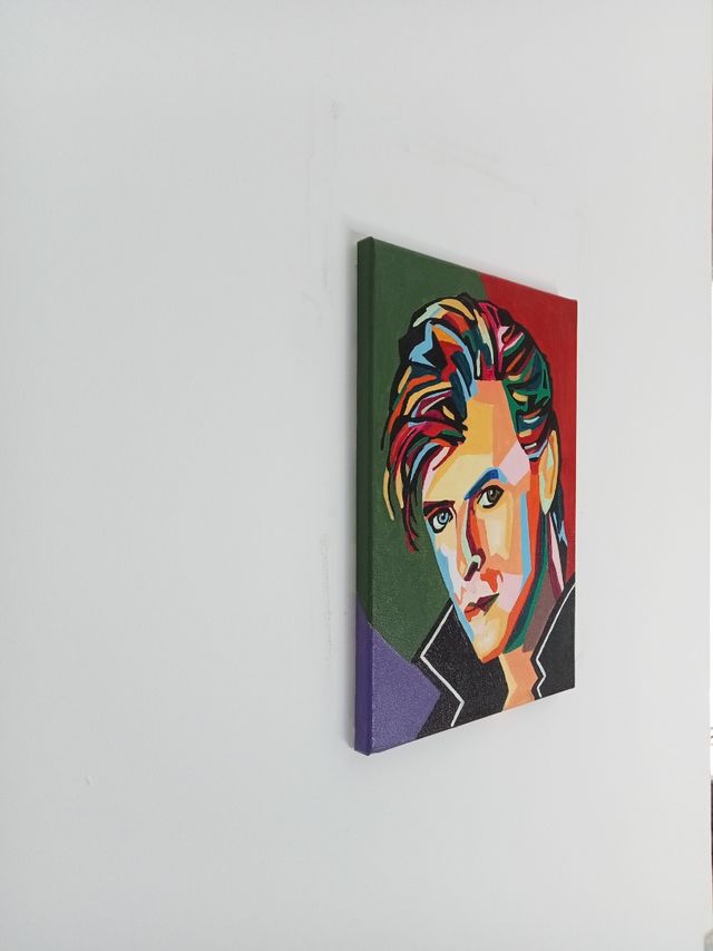 David Bowie - popart portrait in canvas