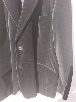 Americana negra terciopelo easy wear talla 56