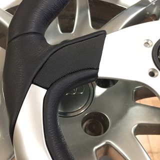 🔴Momo Volante Deportivo 350mm Negro Gris Cuero
