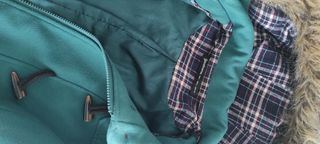 Abrigo de paño color turquesa