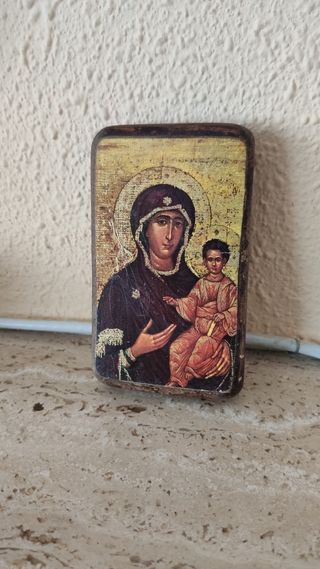 OFERTA! ICONO VINTAGE DE MADERA PEQUEÑO