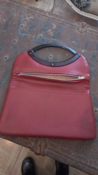 borsa vintage pelle vegana rosso