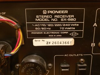 PIONEER SX-580 RECEIVER AMPLIFICADOR AM/FM (1979)