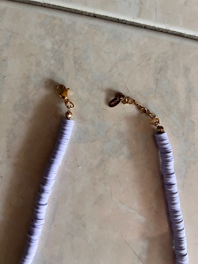 Collana con gommini lilla e rosa chiaro