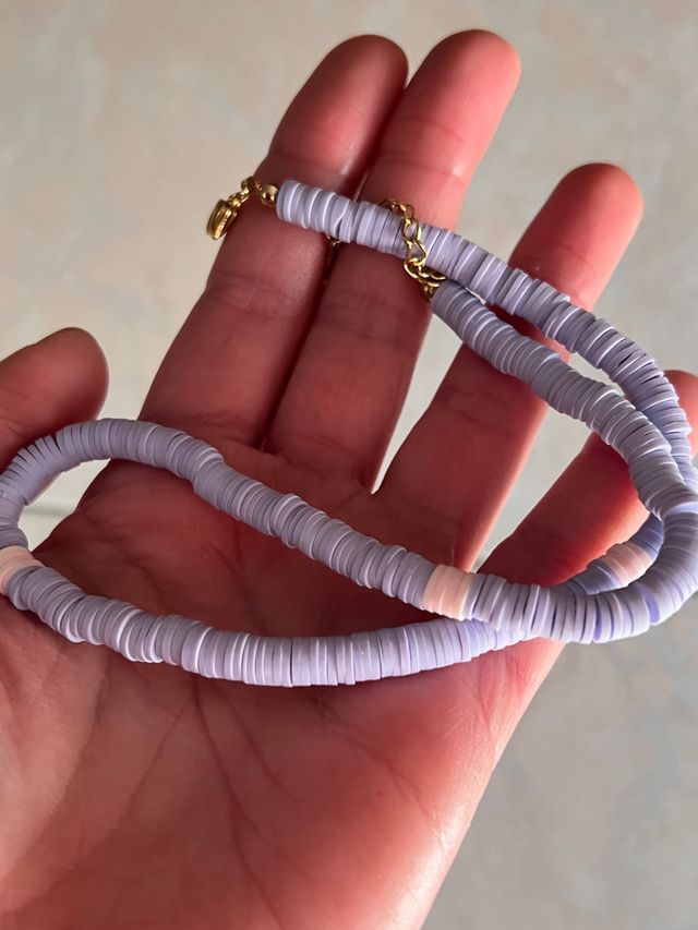Collana con gommini lilla e rosa chiaro