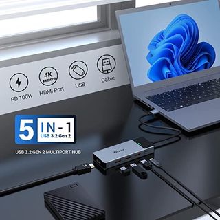 Adaptador USB C HUB Dual Monitor,5 en 1 PRECINTADO