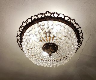 Lámpara Vintage con cristales.