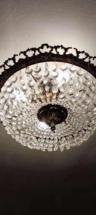 Lámpara Vintage con cristales.