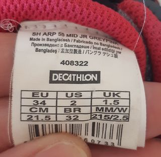 BOTINES MONTAÑA NIÑA N°34 DACATHLON