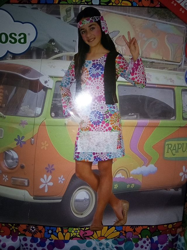DISFRAZ HIPPIE TALLA 5/6 AÑOS