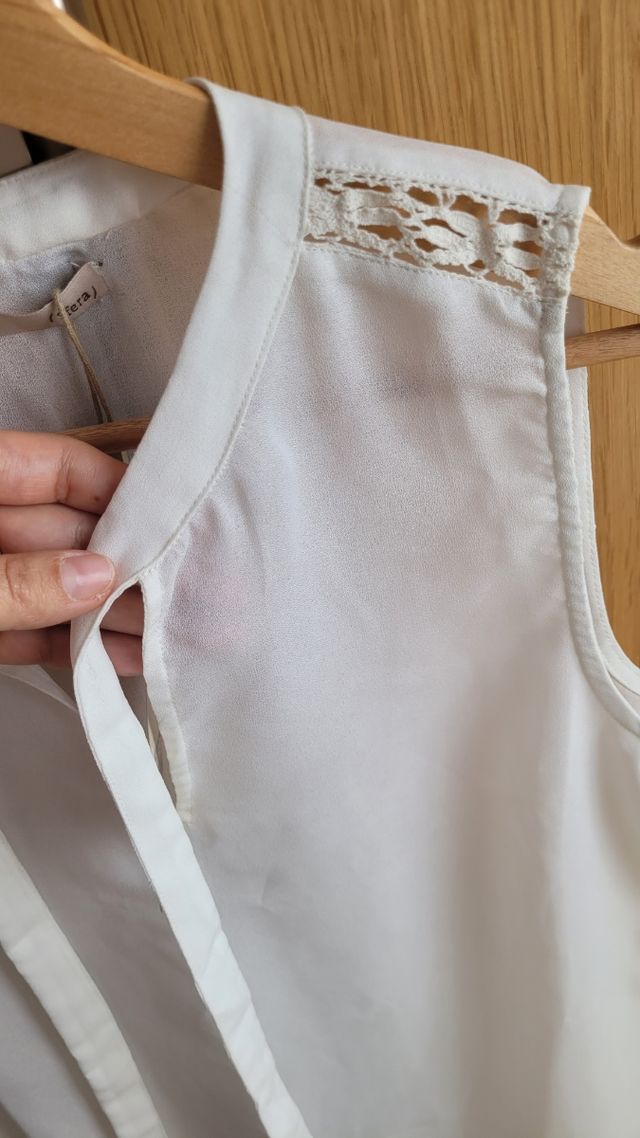 camisa blanca sfera con etiquetas