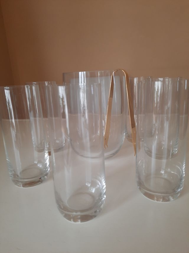 Cubitera + 6 vasos de fino cristal